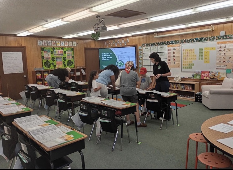 photos of students, families and staff at open house