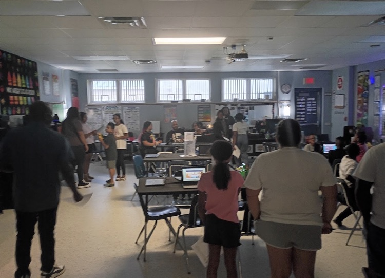 photos of students, families and staff at open house