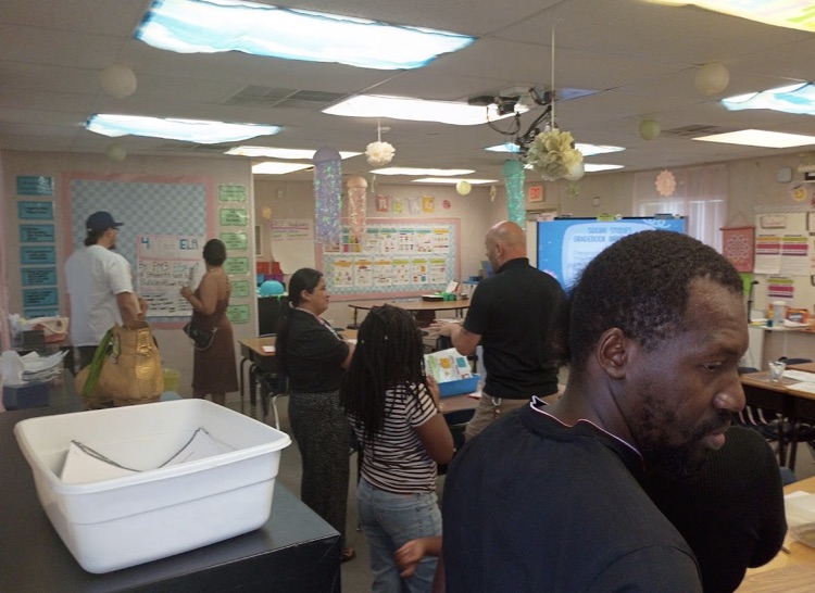 photos of students, families and staff at open house