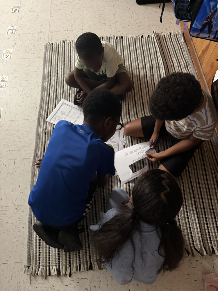 Students working together while learning