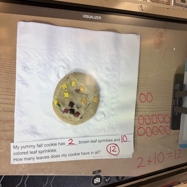 student with cookie for math visual