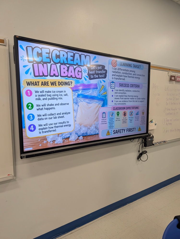 students making ice cream in science 