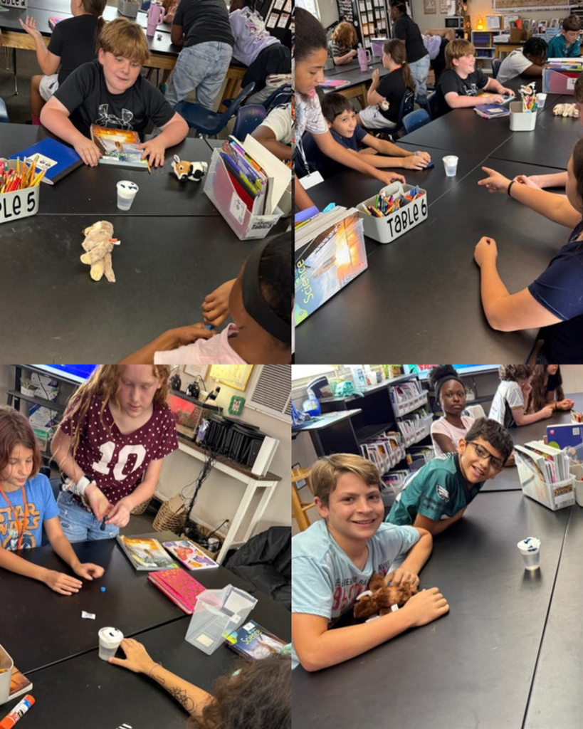 Collage of 5th grade students engaged in a science lesson