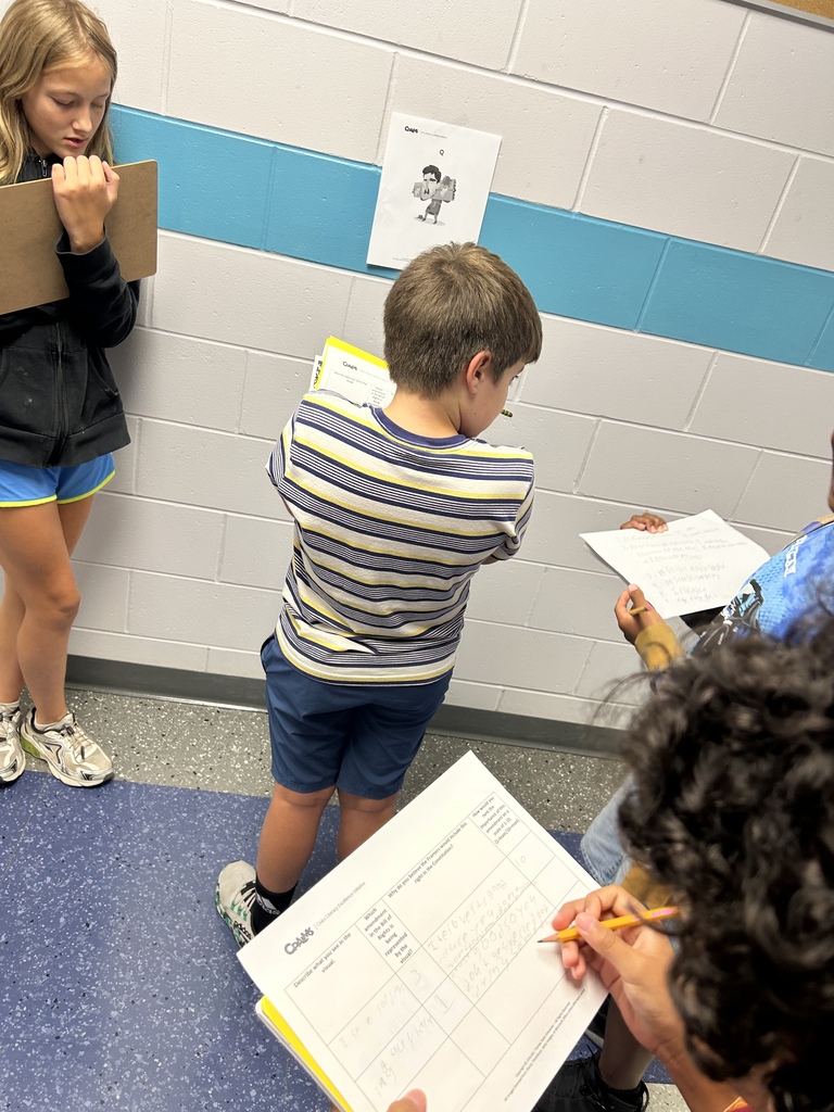 Students working writing to support their thinking. 