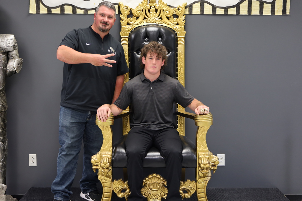 OHS Student with his Weightlifting State Champion Ring 