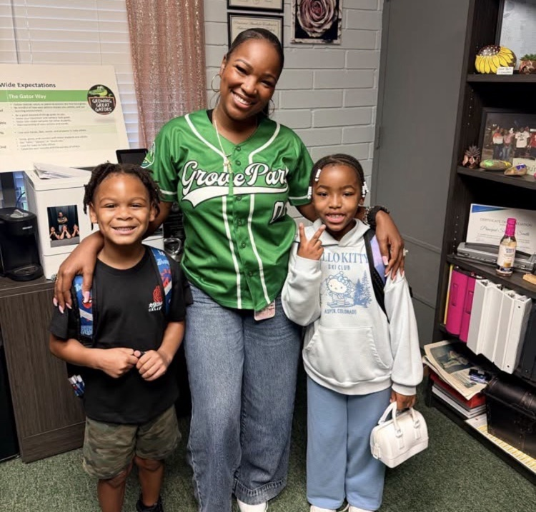 Pictures of Mrs. Smith with Students, staff and families at GPE 