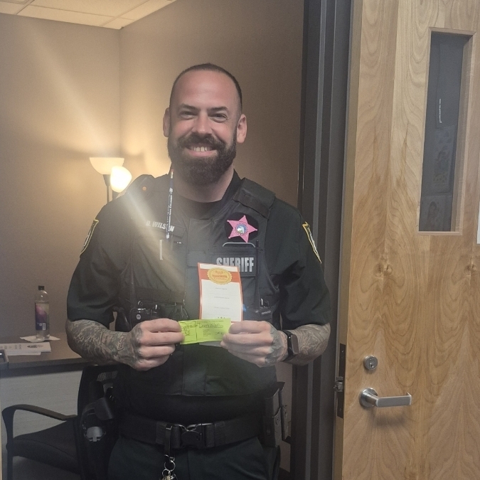 A well-deserved congratulations to Deputy Wilson for earning a Voyager Pass today for his outstanding dependability! Thank you, Deputy Wilson, for your dedication to keeping our Voyagers safe every day.