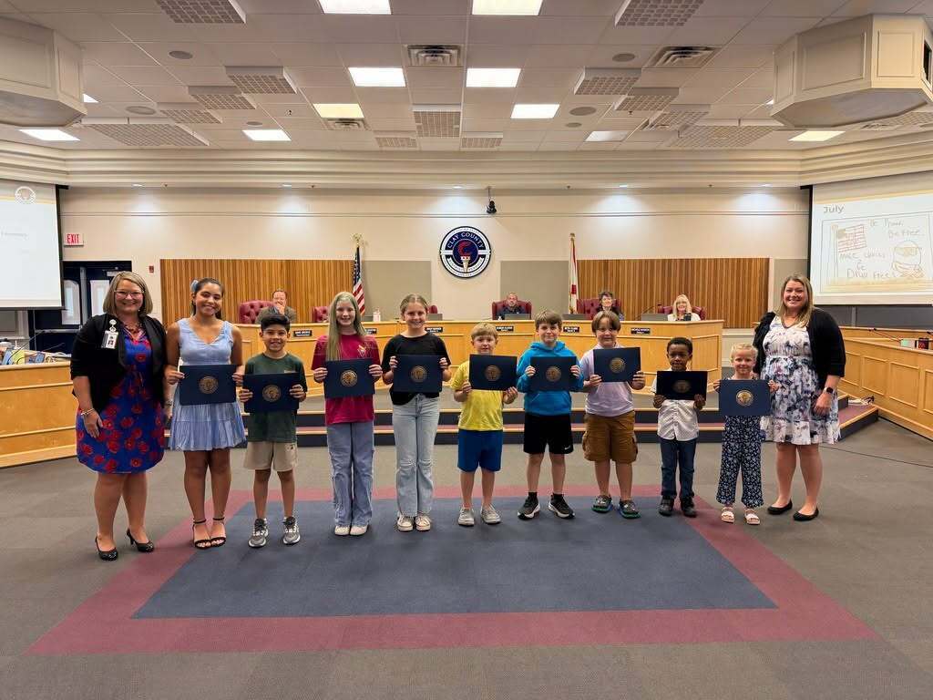 🎨 Huge congratulations to our talented Manatee Artists! 👏 We are so proud to announce that our students were recognized at the October School Board Meeting for their winning designs in the 2026–2027 Drug Free Schools Calendar! 🗓️✨ A special thank you to Dr. Melanie Sanders and Stephanie Geoghagan for presenting our student artists with this well-deserved recognition. Your creativity and commitment to living drug-free inspire us all! 🌟