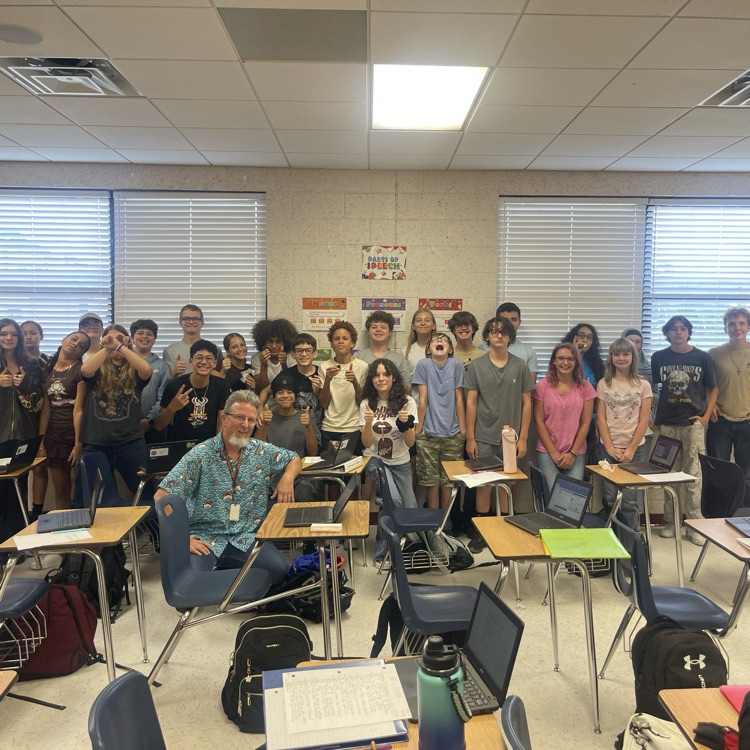 Mr Murray’s class celebrating great attendance