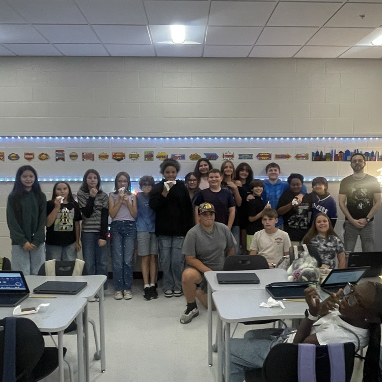 Mr Rivera‘s class celebrating great attendance for the month of September