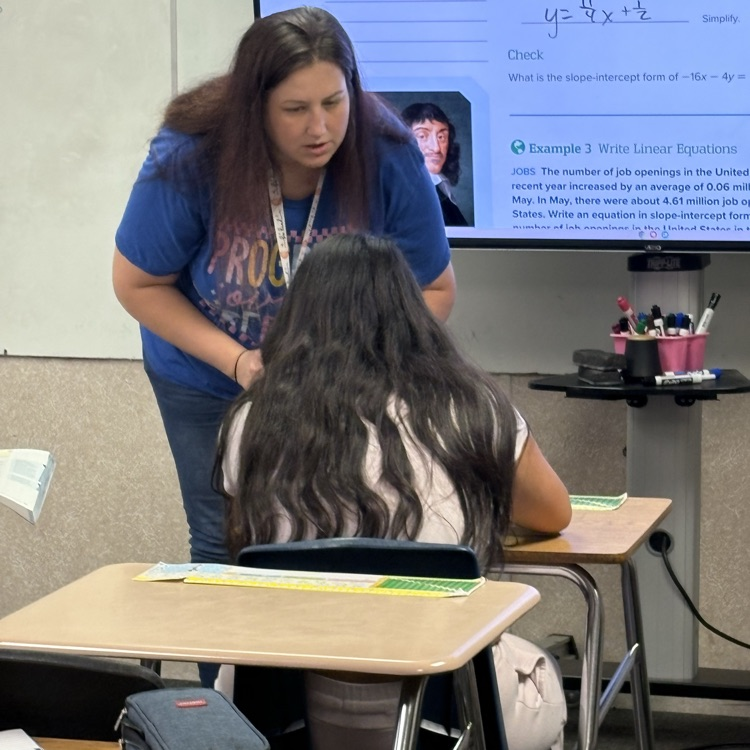 teacher helping a student