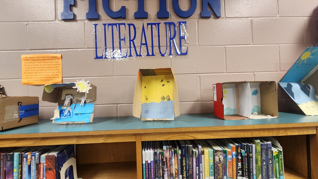 Student artwork is displayed
