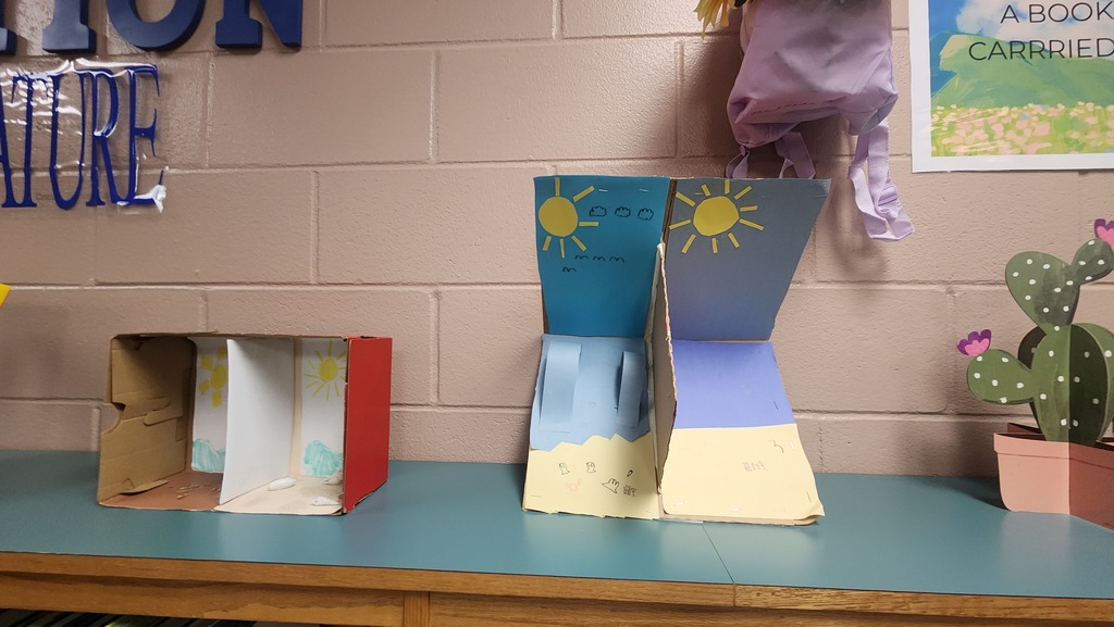 Student artwork is displayed