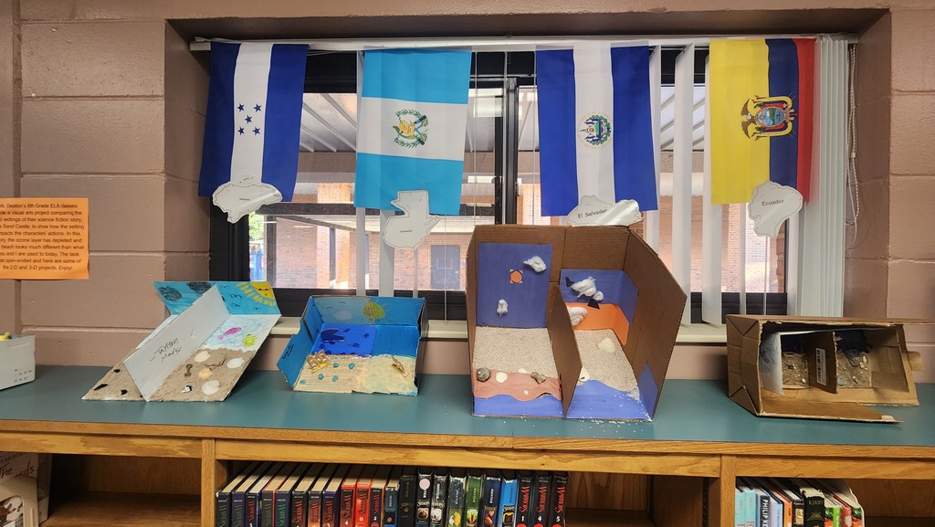Student artwork is displayed