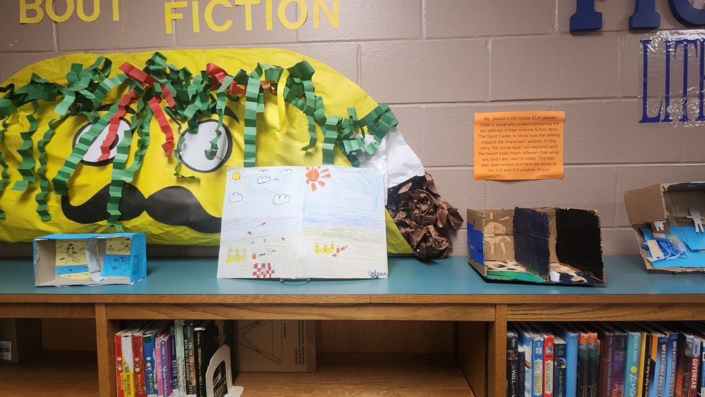Student artwork is displayed