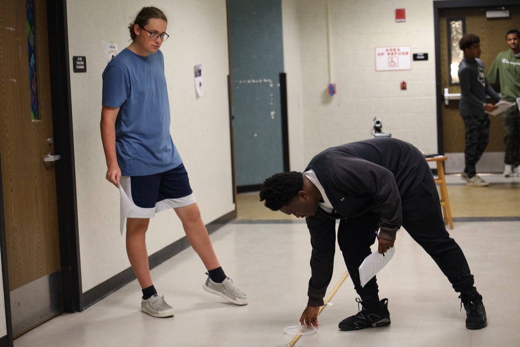 Physics in action at Oakleaf High School! Students in Mr. Laberis’s AICE Physics class putting their projectile motion skills to the test with a one-shot challenge.