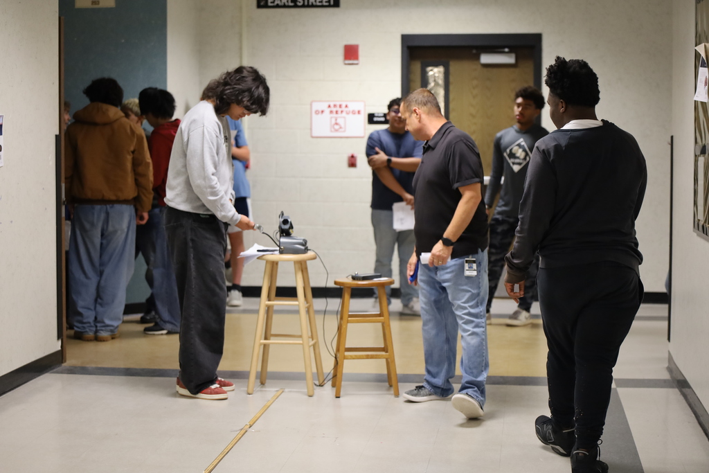 Physics in action at Oakleaf High School! Students in Mr. Laberis’s AICE Physics class putting their projectile motion skills to the test with a one-shot challenge.