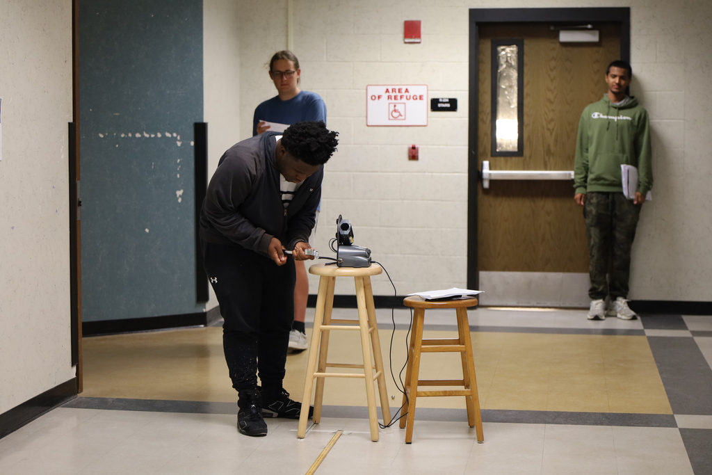 Physics in action at Oakleaf High School! Students in Mr. Laberis’s AICE Physics class putting their projectile motion skills to the test with a one-shot challenge.