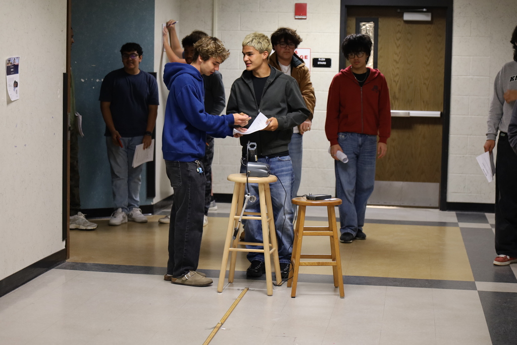 Physics in action at Oakleaf High School! Students in Mr. Laberis’s AICE Physics class putting their projectile motion skills to the test with a one-shot challenge.