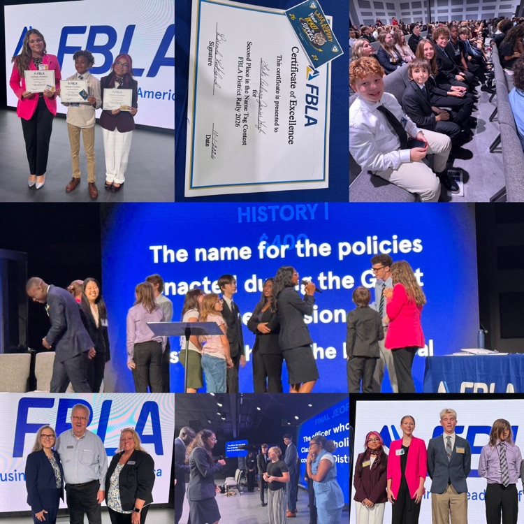 Lake Asbury junior high school students attend attending their district FBLA conference