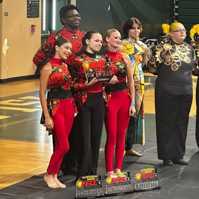 band students with award