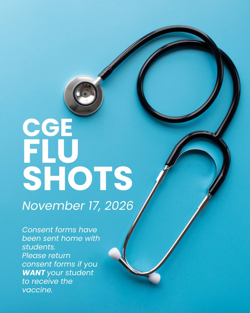 Flu shots will be administered at Coppergate Elementary School on November 17th. Consent forms have been sent home with students. If you WANT your student to receive the vaccine, please fill out and return the form.