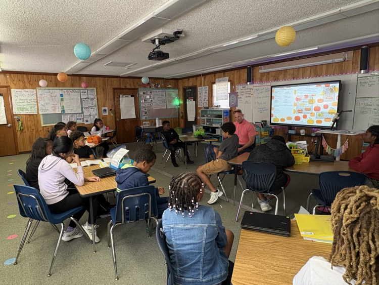 Mr. Scotto presenting to fourth graders for Anti-bullying month