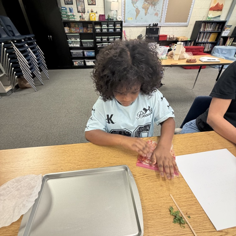 students at table