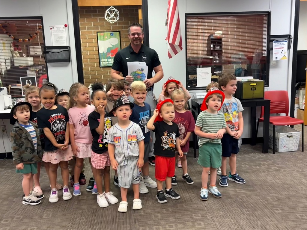 Principal Aftuck and a group of our bronco building blocks studnnts