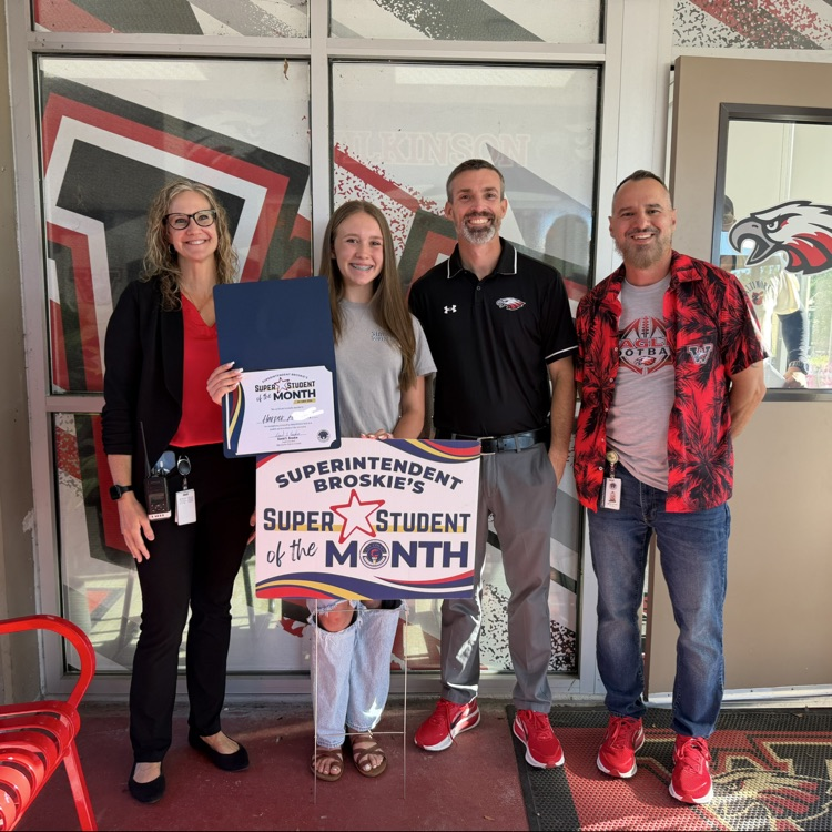 superintendent student of the month, Harper, with her administrator