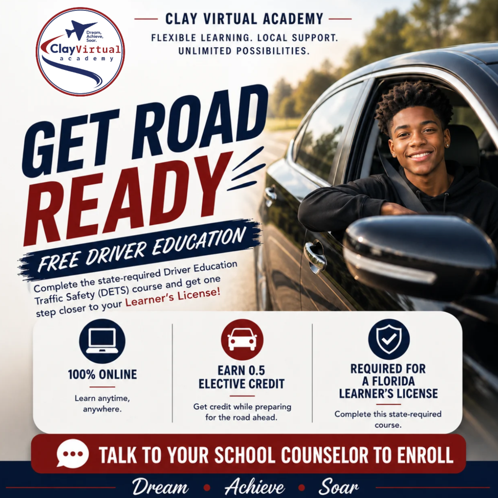 Advertisement for a free driver's education course. A smiling youth leans out of a car window.