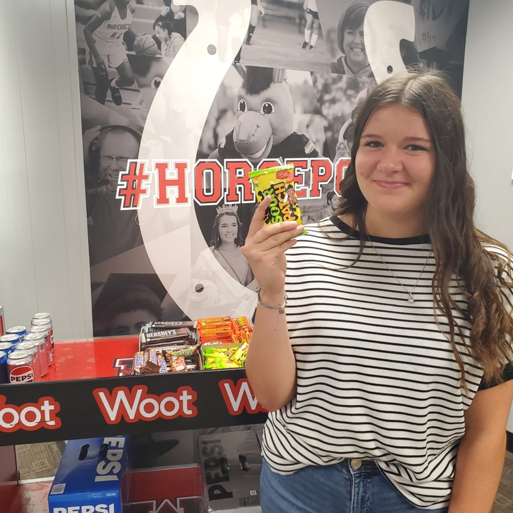 student with candy