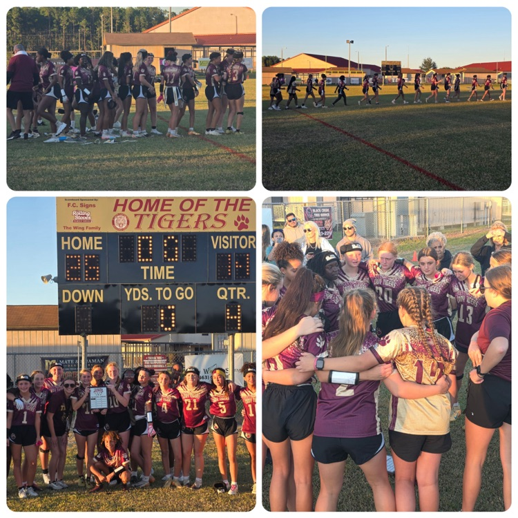 Four panels of a sports team on a field. One panel shows a scoreboard with time and scores.