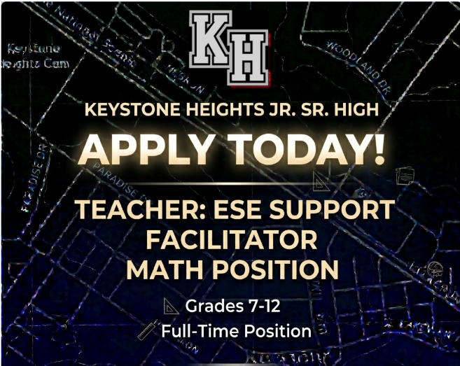 We have an ESE Support Facilitator Math position open. Apply today at https://oneclay.schoolspring.com/