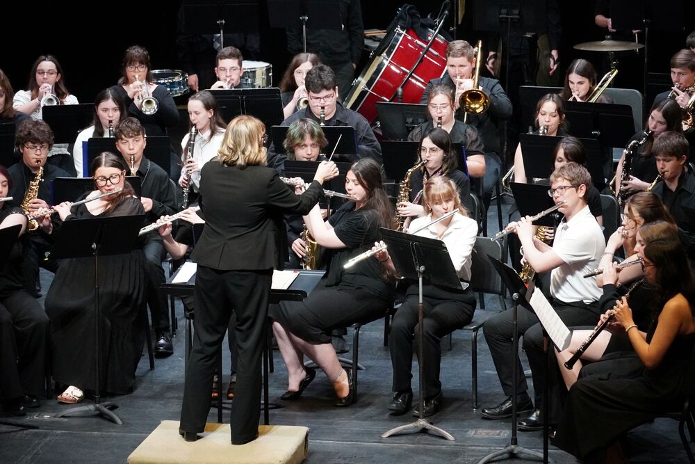 CCHS students performing in Glenville state honor band