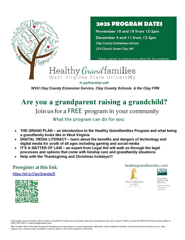 Flyer about help for grandparents raising a grandchild