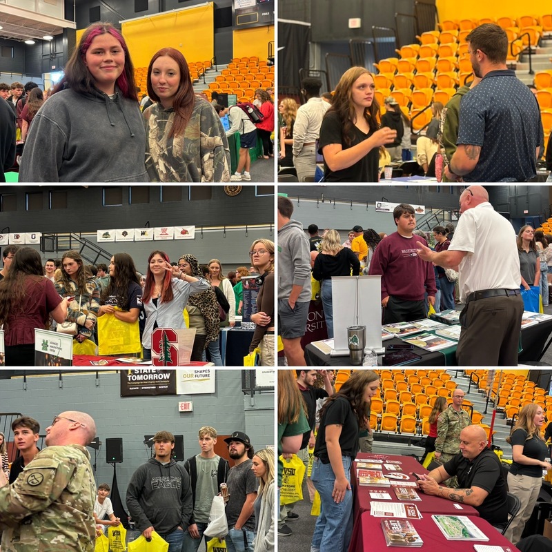 Students meeting with college and military reprsentatives