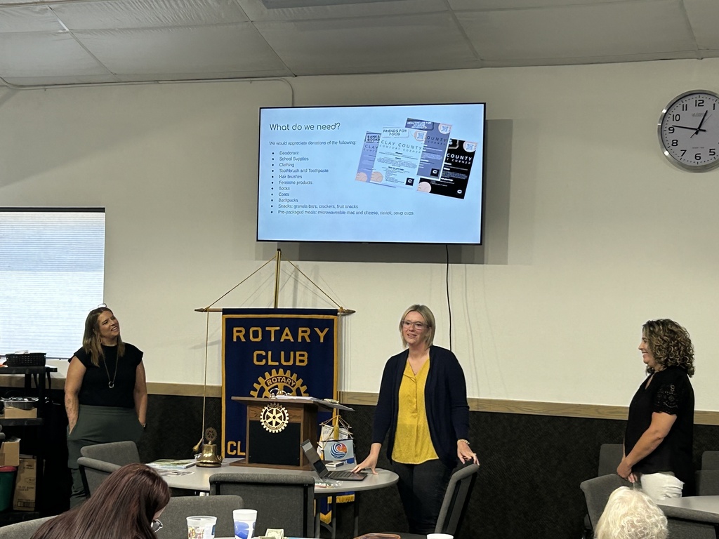 Clay Center Rotary president Karli Hubka spoke to the club yesterday about her new "Comfort Corner" initiative. Her goal is for all USD 379 schools to have a designated area for items like school supplies, deodorant, clothing, feminine products, snacks, etc. for those who need them. She was joined by Lincoln principal Stefanie Lane and School, Family, Community Connections Counselor Lisa Last. We are thankful for all of the people who are making this happen! More info to come! #celebrate379