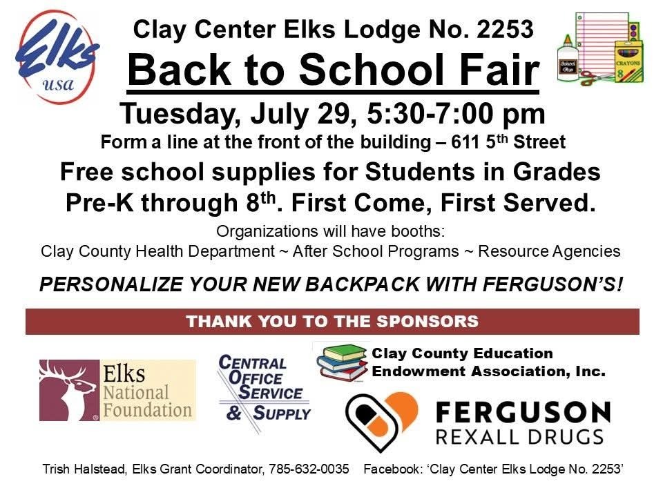 Tonight's the night for The Elks Back to School Fair!