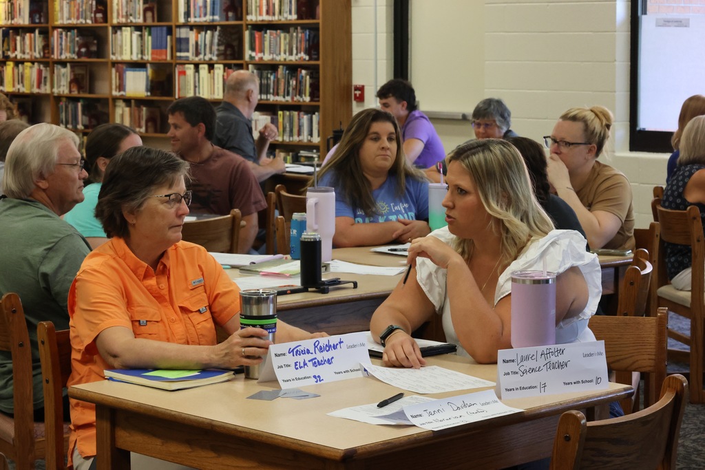 For the past two days, USD 379 teachers, paras, aides, secretaries, and custodians have been involved in the district-wide implementation of The Leader in Me, a whole-school transformation process developed by FranklinCovey Education.  The program has been used at 379 schools in the past, but it has never been a full district initiative until now. It focuses on teaching social-emotional and leadership skills, including communication, goal setting, problem-solving, and conflict resolution. This program has shown the ability to: 1. Increase Student Leadership & Academic Performance: Studies show that Leader in Me schools show increased student leadership and academic performance, including significant gains in subjects like ELA and math. 2. Improve School Culture: The program promotes a positive school environment by emphasizing respect, collaboration, and student voice, leading to higher teacher satisfaction, fewer discipline incidents, and better student attendance. 3. Empower Educators & Families: Leader in Me also equips educators with transformational leadership skills and provides resources to involve families in their children's learning. 379 families will see much more information in the coming months with this program. We are excited to see how it helps our students, staff, and schools! #celebrate379