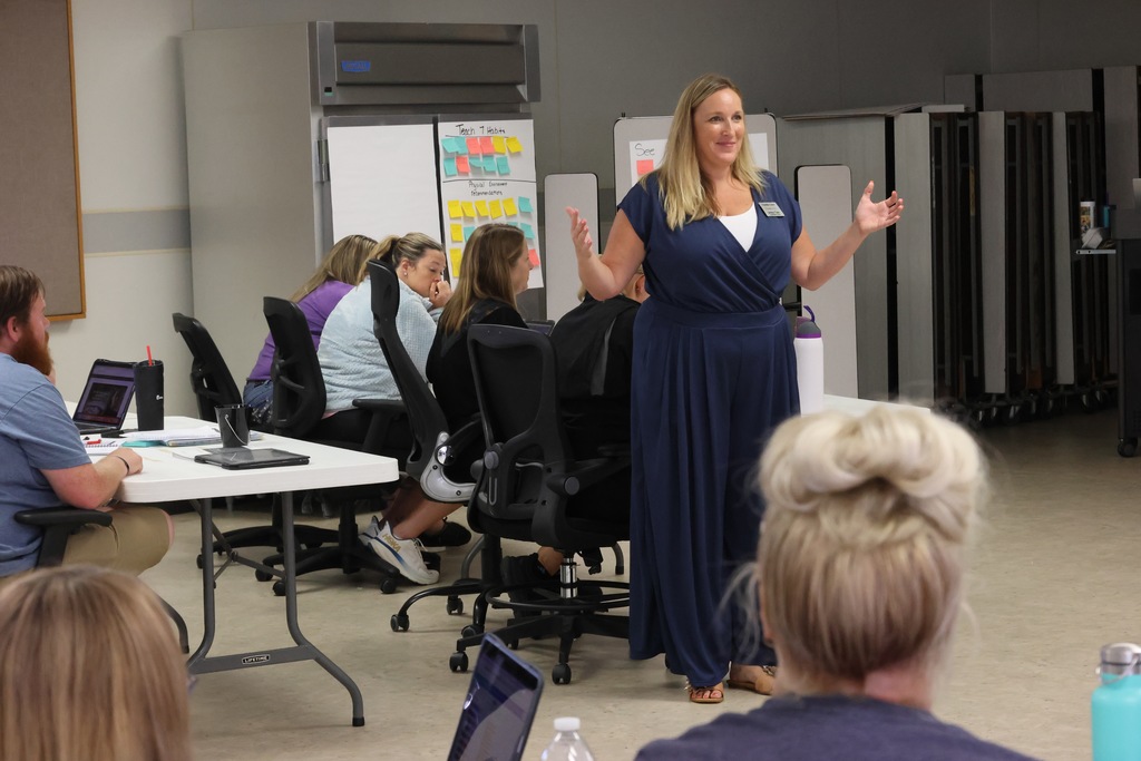 For the past two days, USD 379 teachers, paras, aides, secretaries, and custodians have been involved in the district-wide implementation of The Leader in Me, a whole-school transformation process developed by FranklinCovey Education.  The program has been used at 379 schools in the past, but it has never been a full district initiative until now. It focuses on teaching social-emotional and leadership skills, including communication, goal setting, problem-solving, and conflict resolution. This program has shown the ability to: 1. Increase Student Leadership & Academic Performance: Studies show that Leader in Me schools show increased student leadership and academic performance, including significant gains in subjects like ELA and math. 2. Improve School Culture: The program promotes a positive school environment by emphasizing respect, collaboration, and student voice, leading to higher teacher satisfaction, fewer discipline incidents, and better student attendance. 3. Empower Educators & Families: Leader in Me also equips educators with transformational leadership skills and provides resources to involve families in their children's learning. 379 families will see much more information in the coming months with this program. We are excited to see how it helps our students, staff, and schools! #celebrate379