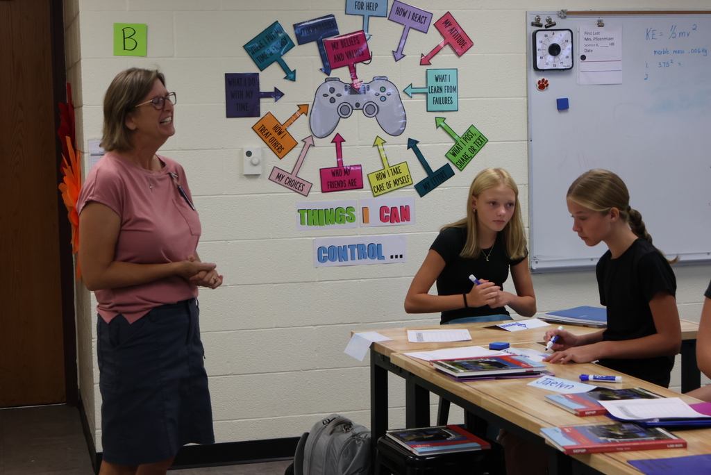 Mrs. Pfizenmaier has moved up from 2nd grade to 8th grade science this year. She brings with her a love of all things involving nature, so she will be a great fit! Her first unit is how to increase efficiency in your home. Parents, I am sure you have had this same discussion, so hopefully it will help! #celebrate379