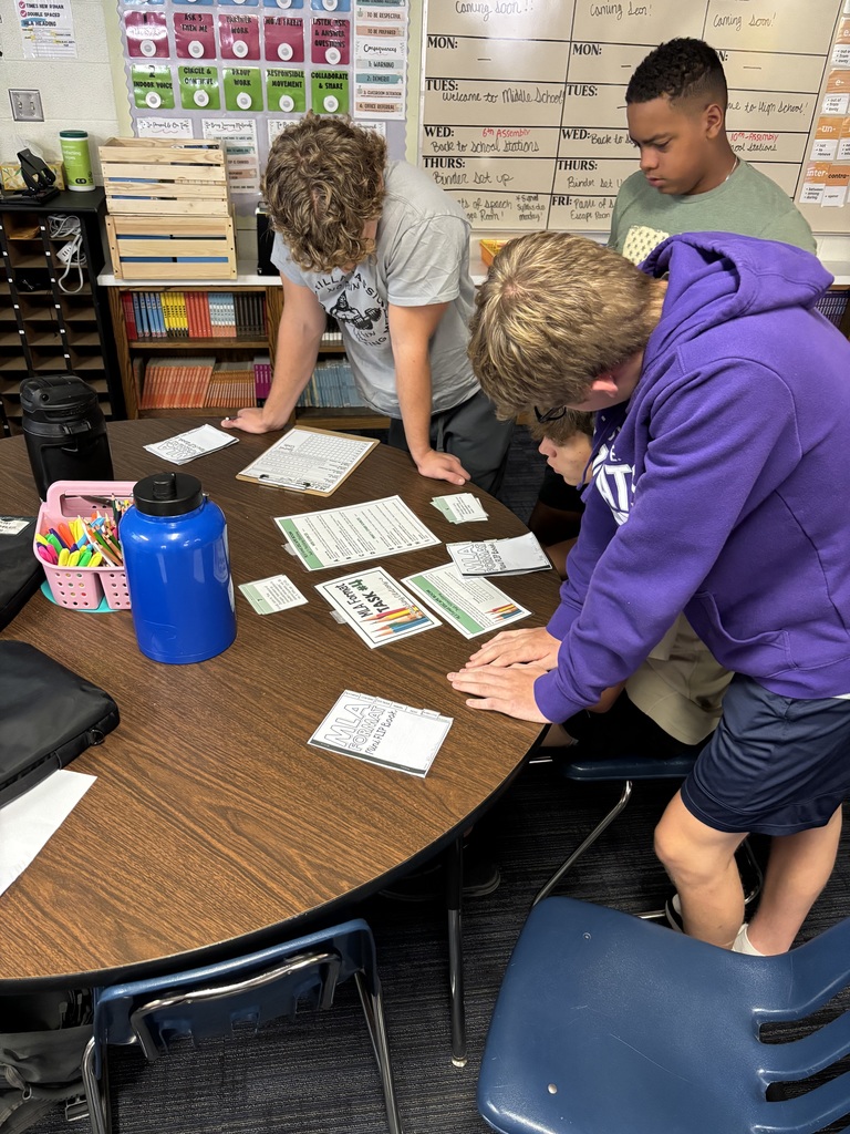 Mrs. Crabtree's High School English classes reviewed MLA format by solving an escape room as teams. Understanding how to cite sources and give authors credit is critical for success in high school writing as well as for college and career readiness.  These kids were rocking it! #celebrate379