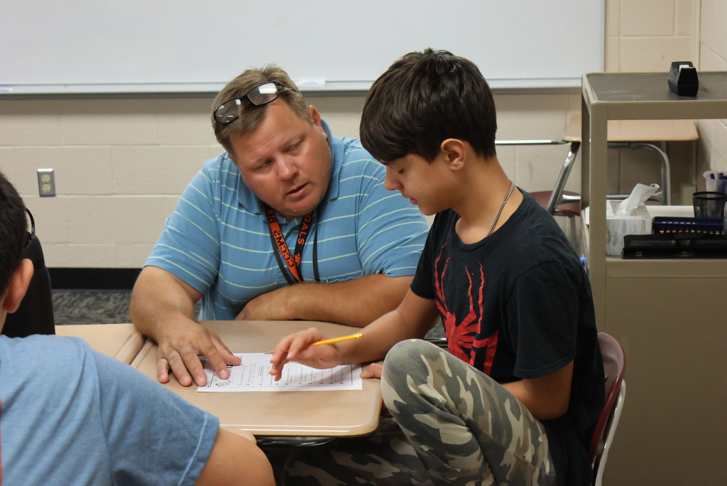 Mr. Sleichter always begins his 8th graders with a "Math Minute" session, where students solve problems they have previously learned. It doesn't take long, but it does help with long-term mastery! #celebrate379