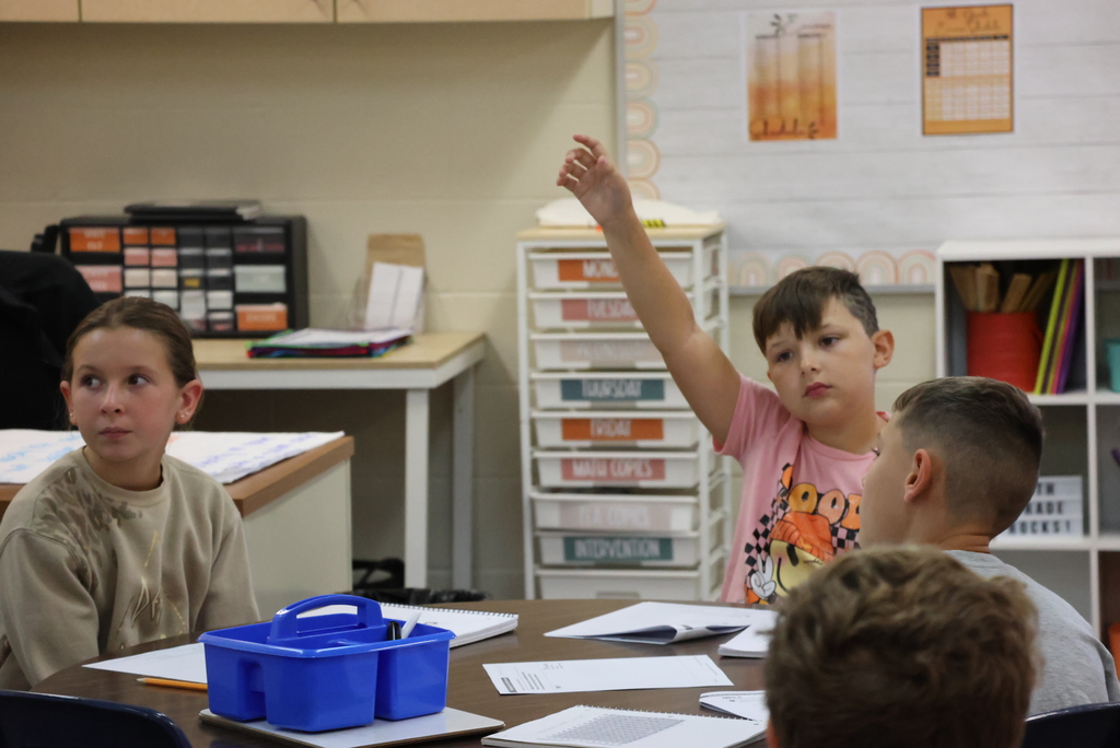 5th grade has a different look this year, with Mrs. Knepper and Ms. Bott added to the mix with Mrs. Chestnut and Mrs. Schurle.  Mrs. Chestnut is the social studies teacher, and Mrs. Schurle is the science teacher. They see all students throughout the year.   Ms. Bott and Mrs. Knepper are the math teachers. Students have math every day, and they rotate between science and social studies throughout the year. #celebrate379