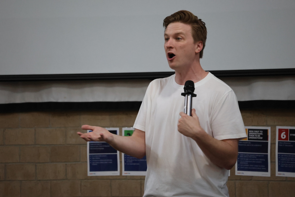 If you are a parent of a CCCMS student, there is a good chance you are going to get asked to head to the Rex Theatre in Clay Center tonight! Thanks to the Clay Counts Coalition and local Youth Leaders in Kansas (YLinK) chapters, Comedian Taylor Johnson spoke to CCCMS students today about mental health. He was funny, engaging, and had a great message about the need to hear other people's stories!  Taylor is performing tonight at 6:30. The first 100 people will get a FREE popcorn and drink. Afterwards, Pawnee Mental Health is hosting a FREE ice cream social. We invite you all to come laugh, think, and connect!  #celebrate379