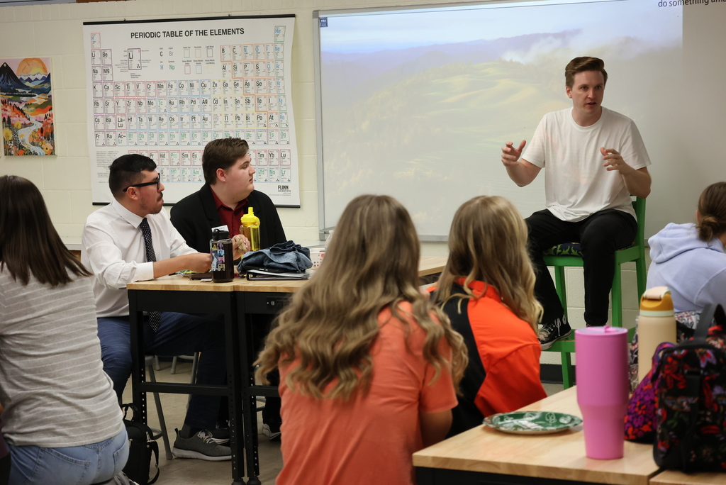 If you are a parent of a CCCHS YLinK member or Tiger Chorale singer, there is a good chance you are going to get asked to head to the Rex Theatre in Clay Center tonight! Thanks to the Clay Counts Coalition and YLinK chapters, a pizza lunch was shared with Comedian Taylor Johnson and CCCHS students today about mental health. He was funny, engaging, and had a great message about the need to hear other people's stories!  Taylor is performing tonight at 6:30. It is a FREE event, but that's not the only thing that is free! The first 100 people will get a FREE popcorn and drink. The CCCHS Tiger Chorale members will be performing before the show. Afterwards, Pawnee Mental Health is hosting a FREE ice cream social. We invite you all to come laugh, think, and connect!  #celebrate379