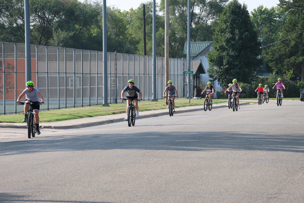It was a beautiful day to enjoy a bike ride in P.E.! The bikes and helmets were provided by a grant years ago, and CCCMS has been enjoying them ever since! Mr. Smith is the new CCCMS P.E. teacher after moving up from Lincoln. #celebrate379