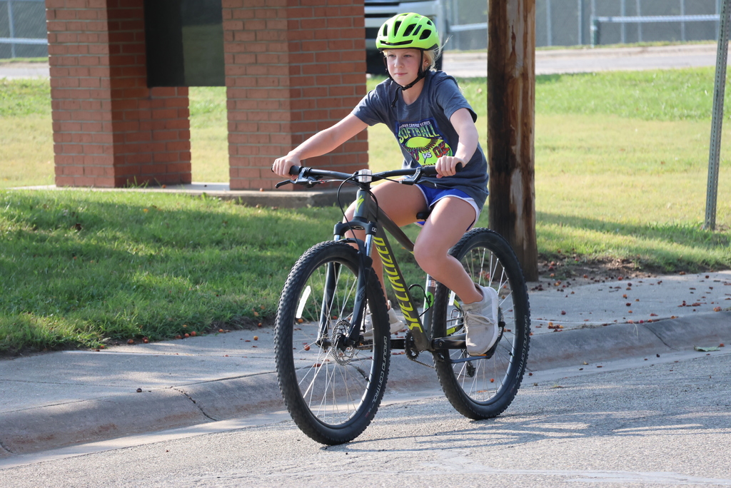 It was a beautiful day to enjoy a bike ride in P.E.! The bikes and helmets were provided by a grant years ago, and CCCMS has been enjoying them ever since! Mr. Smith is the new CCCMS P.E. teacher after moving up from Lincoln. #celebrate379