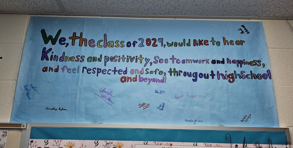 Part of the Leader In Me character education program, initiated in all schools this year, is having students and grade levels develop their own mission statements. The WHS freshmen have theirs completed and on display! #celebrate379